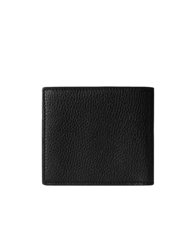 Gucci Black Bi-fold Wallet In Grained Leather Men