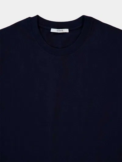 Givenchy Navy Cotton T-shirt With Bold White Logo Print In Blue