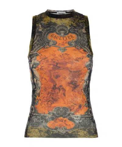 Jean Paul Gaultier Women Printed Tulle Tank Top In Multi