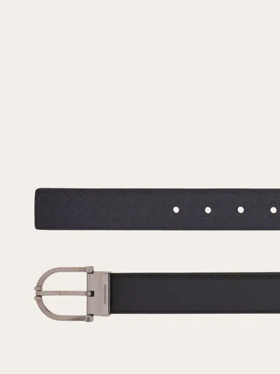 Ferragamo Double-sided Adjustable Belt In Black