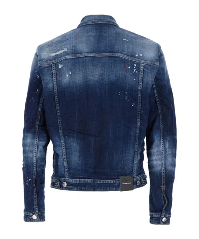 Dsquared2 Men Blue Denim Jacket In Blue
