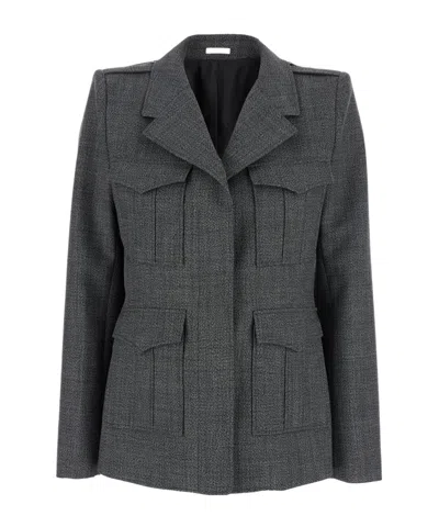 Alexander Mcqueen Fitted Silhouette With Epaulettes And Flap Pockets