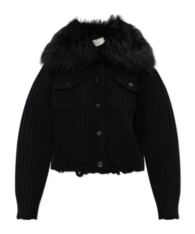 Blumarine Faux-fur-trim Button-up Jacket