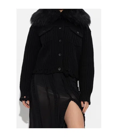 Blumarine Faux-fur-trim Button-up Jacket
