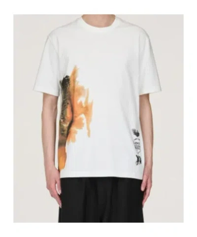 Y-3 White Crewneck Graphic T-shirt In White
