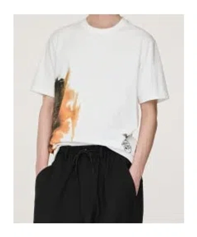 Y-3 White Crewneck Graphic T-shirt In White