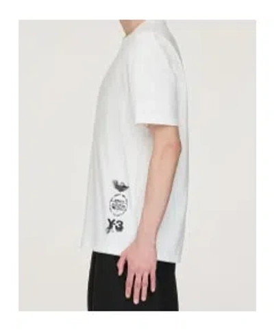 Y-3 White Crewneck Graphic T-shirt In White