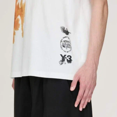 Y-3 White Crewneck Graphic T-shirt In White