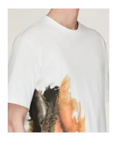 Y-3 White Crewneck Graphic T-shirt In White