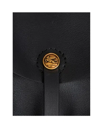 Etro Medium Pony Shoulder Bag In Black