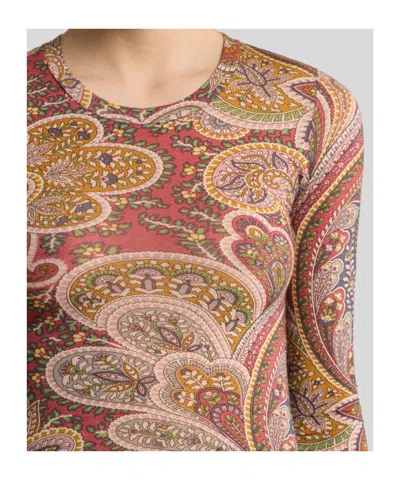 Etro Women Yellow Wool Blend Top In Brown