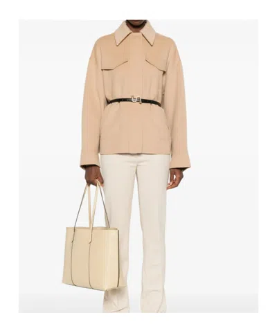 Sportmax Wool Short Coat In Brown