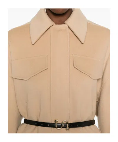 Sportmax Wool Short Coat In Brown