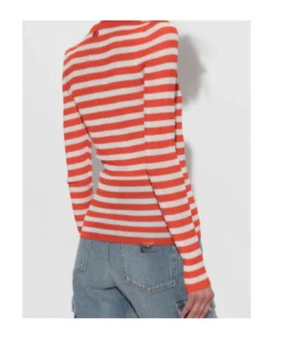 Dolce & Gabbana Striped Viscose Cardigan In Orange