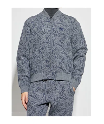 Etro Jacquard Bomber Jacket Featuring Paisley Pattern In Blue