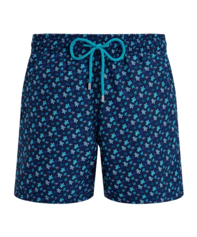 Vilebrequin Micro Ronde Des Tortues Rainbow Longer Length Swim Shorts In Blue