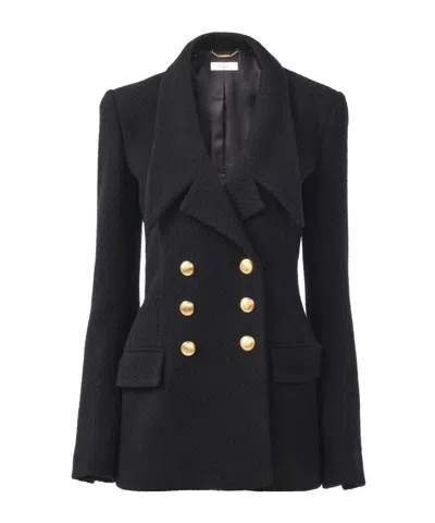 Chloé Double-breasted Virgin Wool Blend Blazer In Black