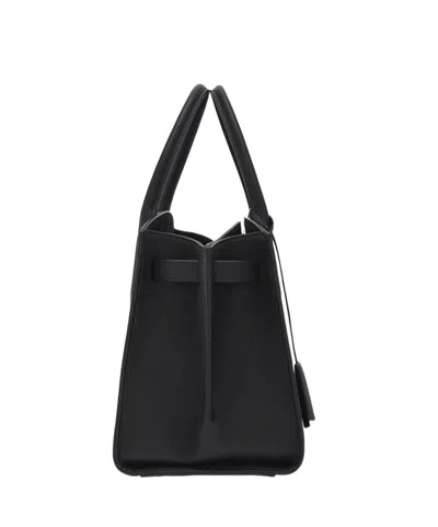 Ferragamo Black Handbag With Adjustable And Removable Shoulder Strap And Gancini Turn-lock Closure In Grained  In Black