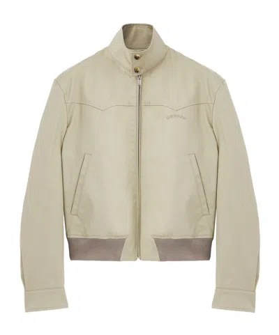 Alexander Mcqueen Harrington Cropped Jacket In Neutral
