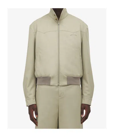 Alexander Mcqueen Harrington Cropped Jacket In Neutral