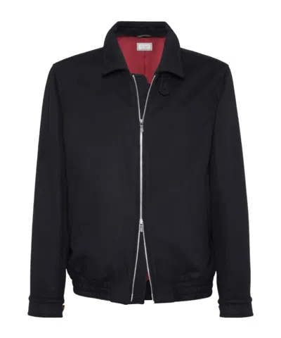 Brunello Cucinelli Stand-collar Zip Jacket In Black