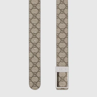 Gucci Gg Reversible Belt With Rectangular Buckle