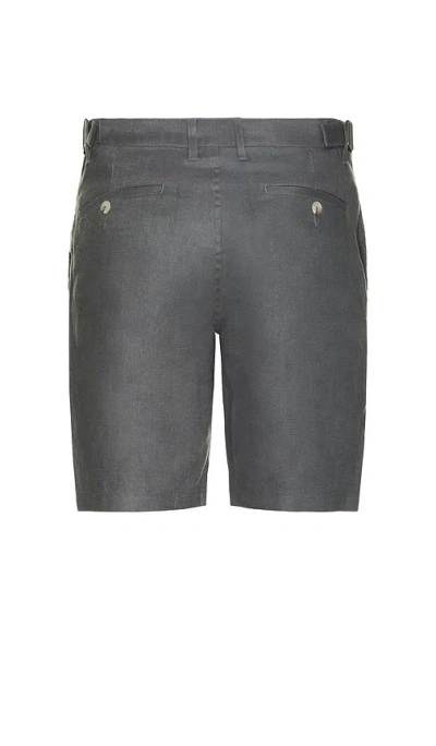 Onia Linen Fixed Waist Shorts In Gray