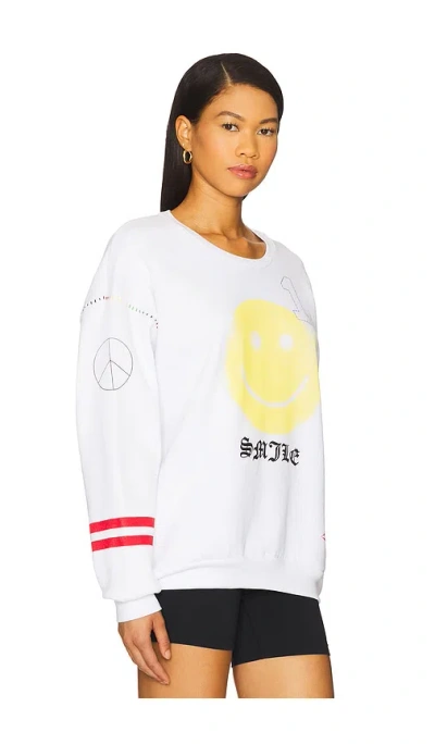 Lauren Moshi Babbs Spray Happyface Elements Oversized Pullover In Multi