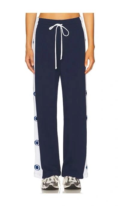 Lauren Moshi Destri Evil Eye Stripe Track Pant In Blue