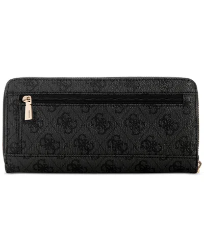 Guess Laurel Ii Large Zip Around Wallet In Black