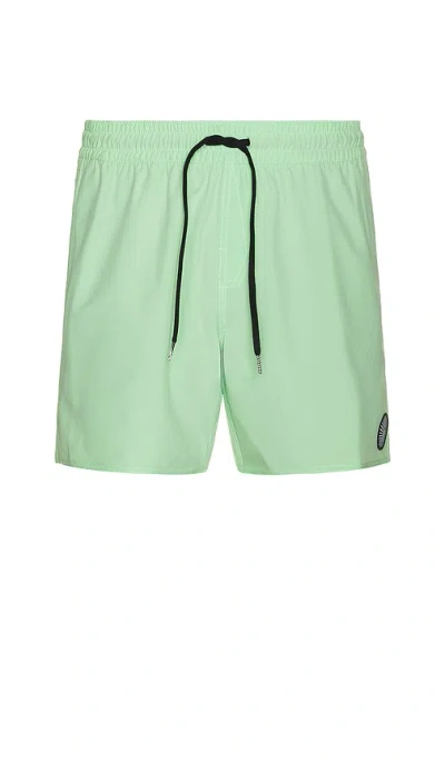 Volcom Lido Solid Swim Trunks In Green