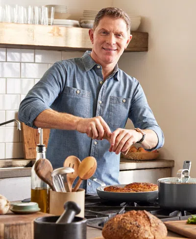 Greenpan X Bobby Flay Professional Grade Ceramic Nonstick 2.53-quart Saucepan With Lid In Black