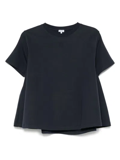 Loewe Women Trapeze Cotton T-shirt In Blue