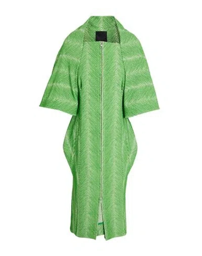 Divka Woman Overcoat & Trench Coat Green Size 3 Polyester, Wool, Acrylic, Nylon, Polyurethane