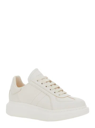 Alexander Mcqueen White Sneakers With Logo Patch On The Tongue And Embossed Logo On The Heel In Leather Woman In White