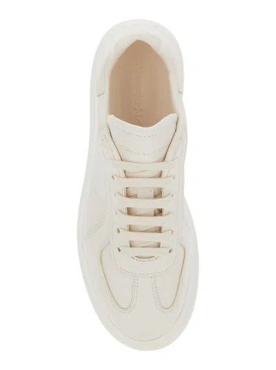 Alexander Mcqueen White Sneakers With Logo Patch On The Tongue And Embossed Logo On The Heel In Leather Woman In White
