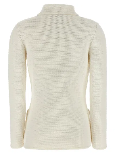 Gucci Crochet Button Cardigan In White