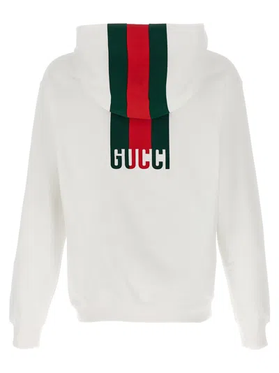 Gucci Men Nastro Web Hoodie In White