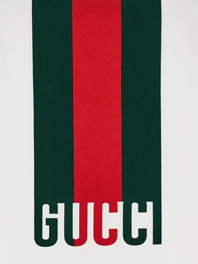 Gucci Men Nastro Web Hoodie In White