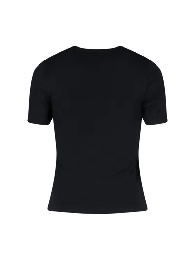 Courrèges Crew Neck Fitted Silhouette Short Sleeves In Black