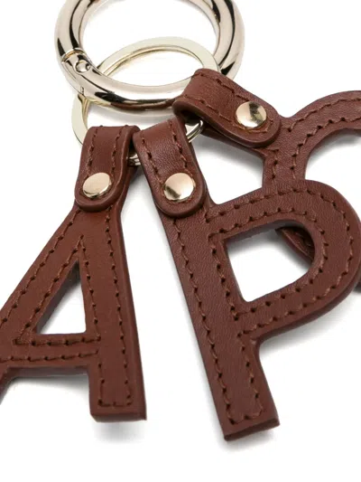 Apc Logo-lettering Keyring In Brown