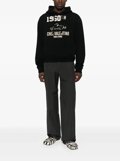 Valentino Garavani Hoodie With Logo Print In Black