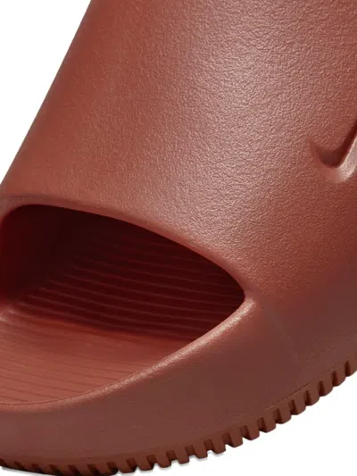 Nike Red Calm Slides In Brown