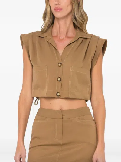 PREEN 排扣短款衬衫