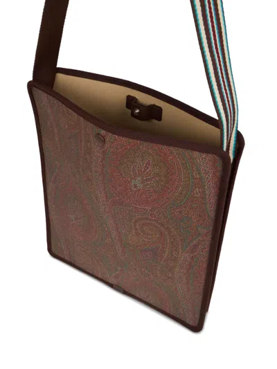Etro Medium Arnica Paisley-pattern Messenger Bag In Brown
