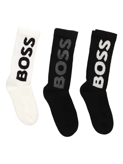 LOGO印花针织袜（三双装）