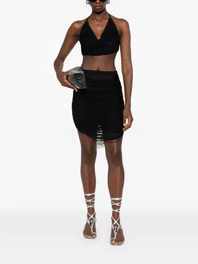 Attico Lace-up Mini Skirt In Black