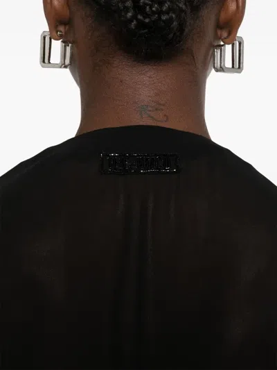 Attico Black Blouse With Deep Neckline In Black