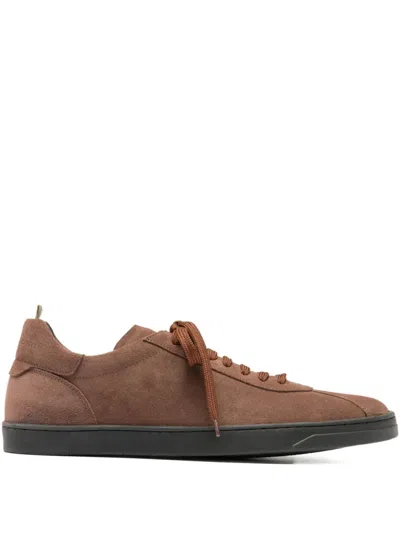 Officine Creative Suede Lace-up Sneakers In Brown