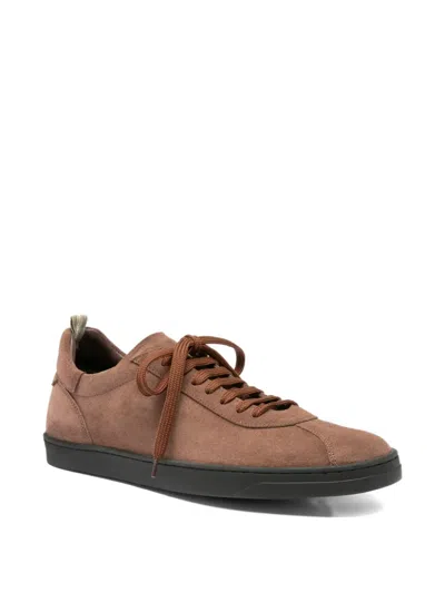 Officine Creative Suede Lace-up Sneakers In Brown